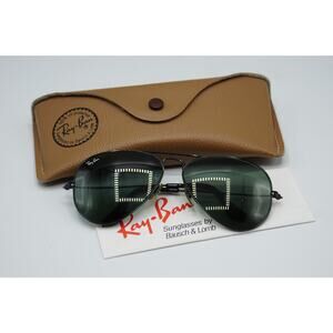 Bausch & Lomb Ray-Ban Aviator Sunglasses RB3025 Black Frame & Green Lenses
